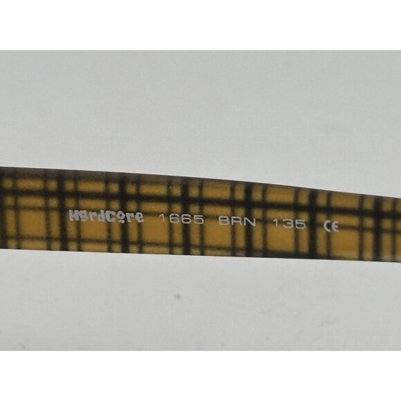 Hardcore Eyewear 1665 BRN 51-15-135 Yellow Plaid Eyeglass Frames - Picture 4 of 7